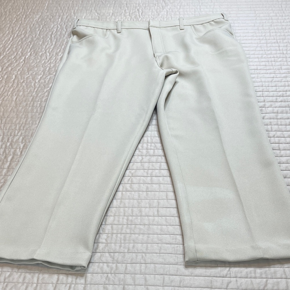 JOHN BLAIR 42/27 Men's Classic Straight-Leg Dress Pants — Light Cream VINTAGE